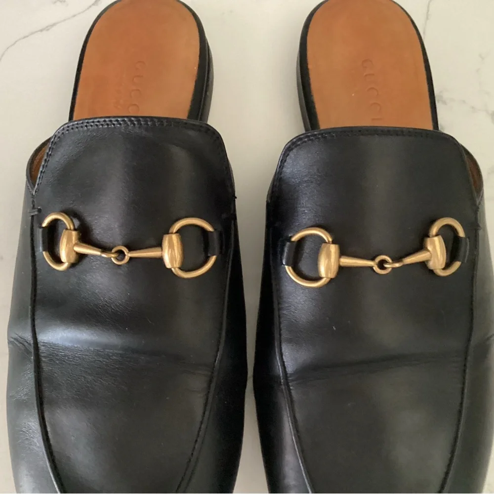 Gucci Princetown Leather Mules, Size 37.5 - Picture 5 of 13